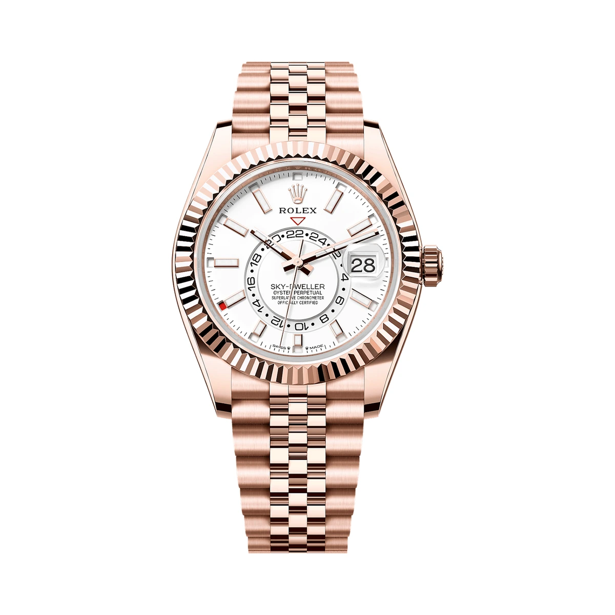 Authentic Rolex Sky-Dweller ref. 336935, Intense White, Gold Jubilee