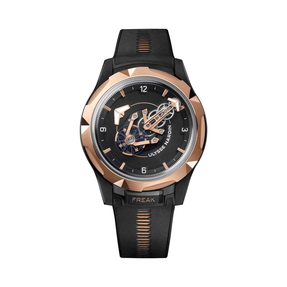 Authentic Ulysse Nardin Freak ONE ref. 2405-500-2A/3A, Movement display (no conventional dial), Black rubber strap